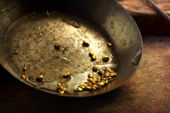 gold in a pot