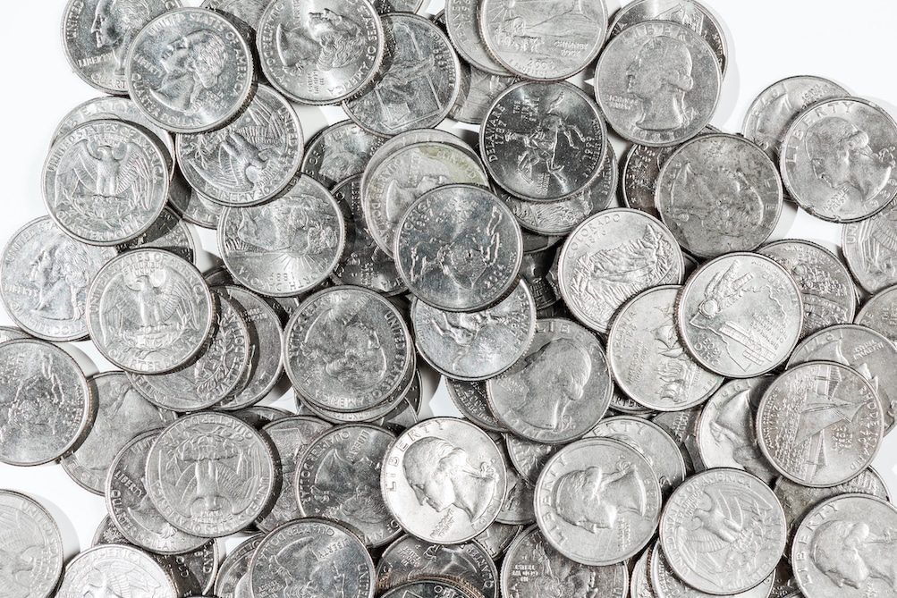 silver quarter coins